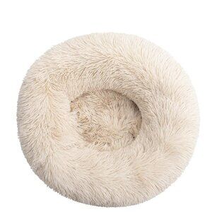 Fluffy Calming Cat Dog Donut Beige Bed 2XL New With Tags